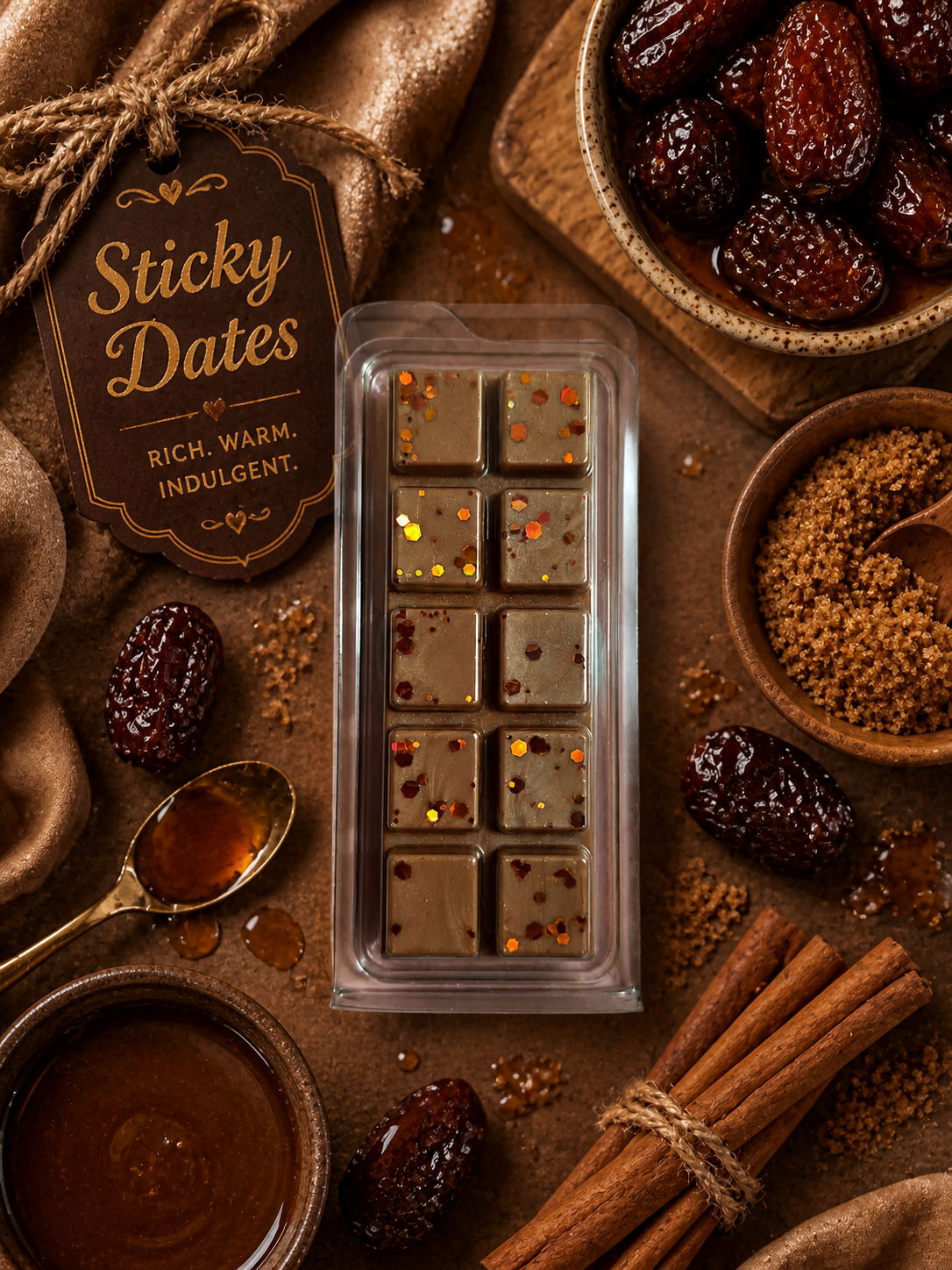 Sticky Dates Wax Melt | Strong Scented Soy Wax Melts UK