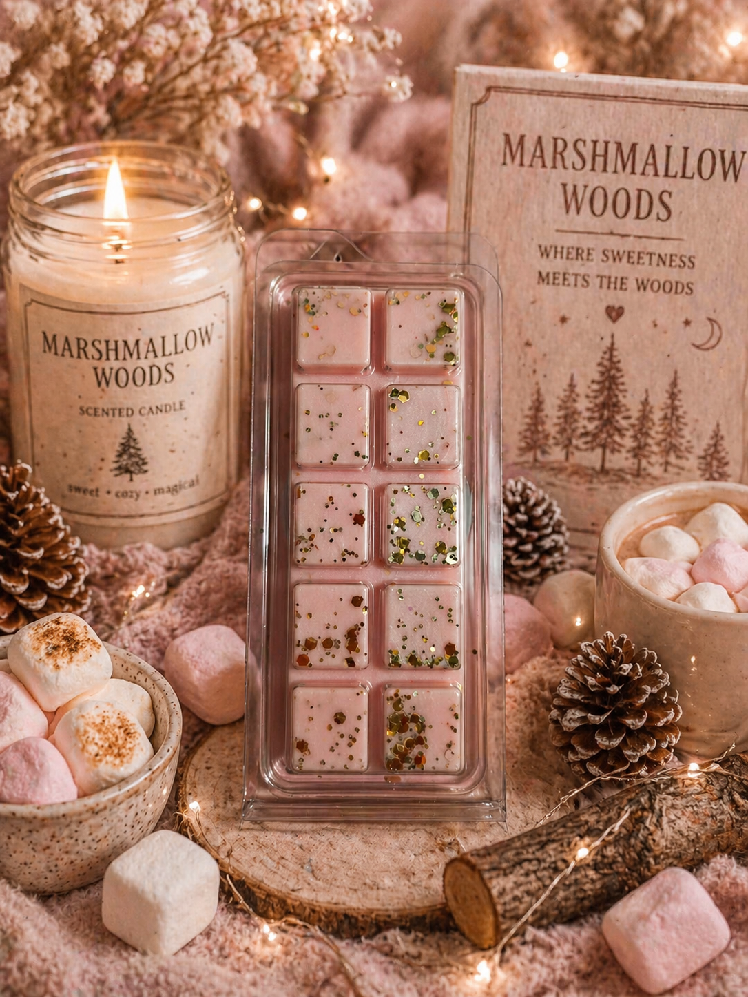 Marshmallow Woods Wax Melt | Strong Scented Soy Wax Melts UK