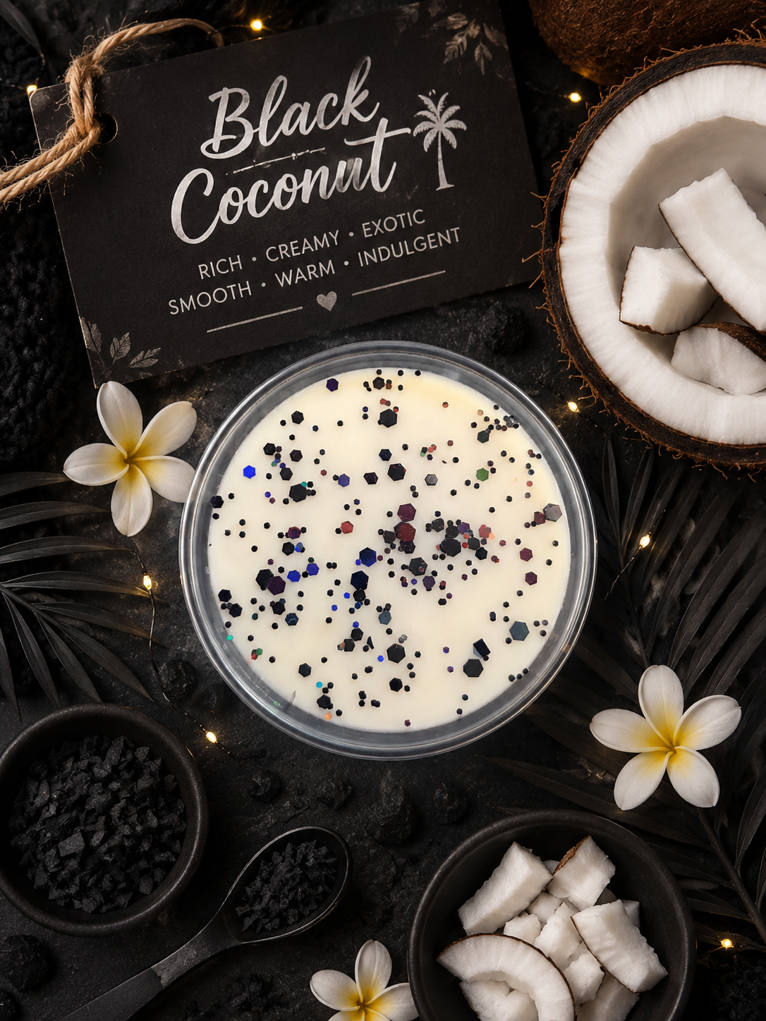 Black Coconut Wax Melt Pot