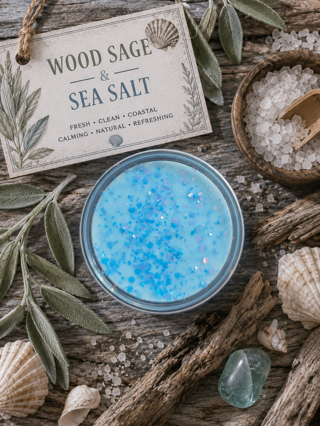 Wood Sage and Sea Salt Wax Melt Pot
