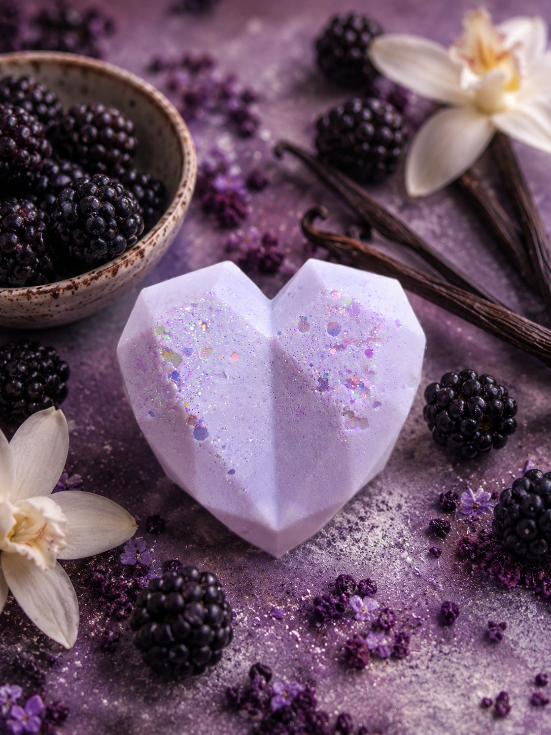 Wild Blackberry and Vanilla Heart Wax Melt