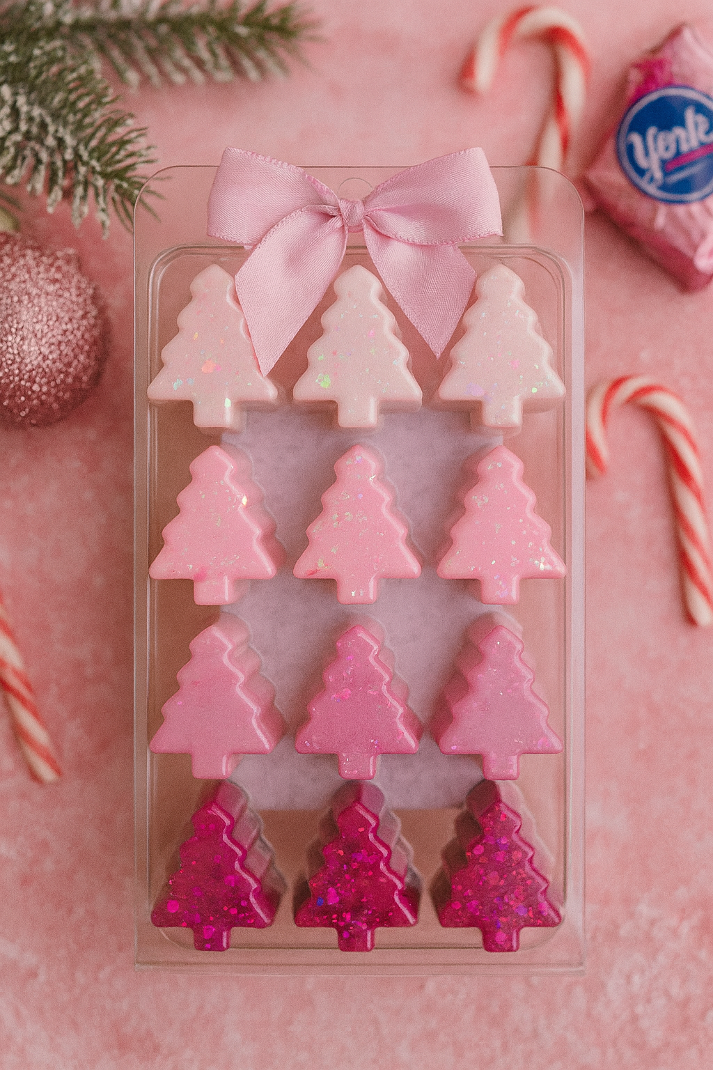 Pink Christmas Tree 12 Wax Melt Cavity Gift Set