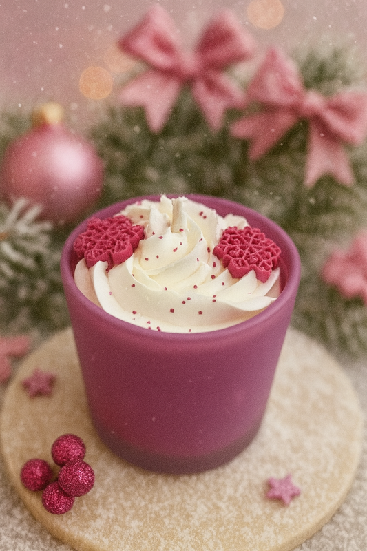 Frosted Cranberry Decorative Candle