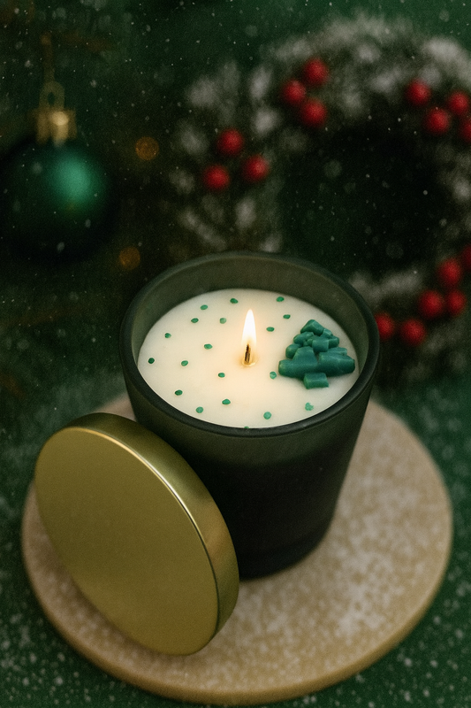 Snowy Mountain Retreat Decorative Candle With Lid