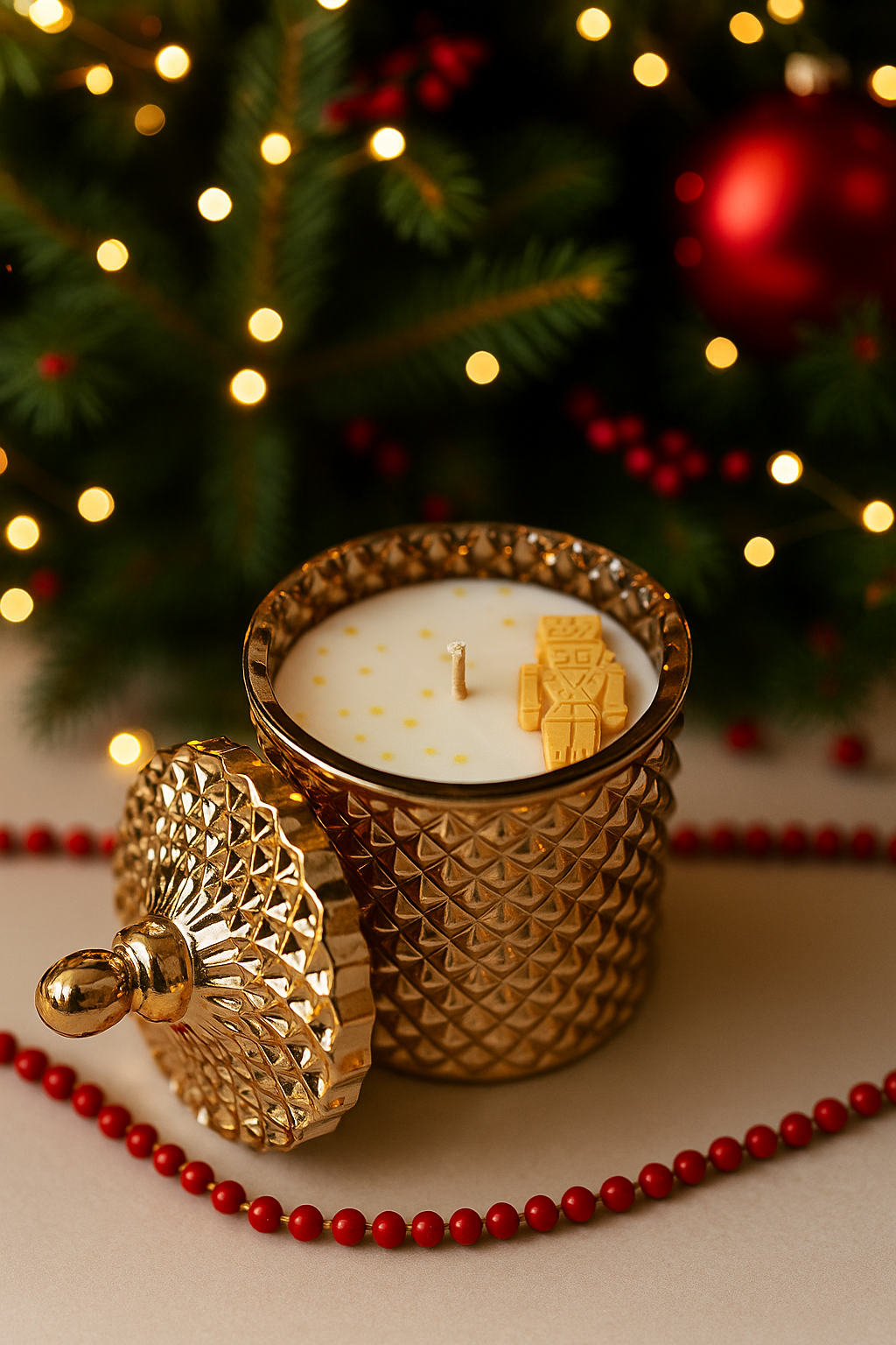 Nutcracker Rose Gold Decorative Candle