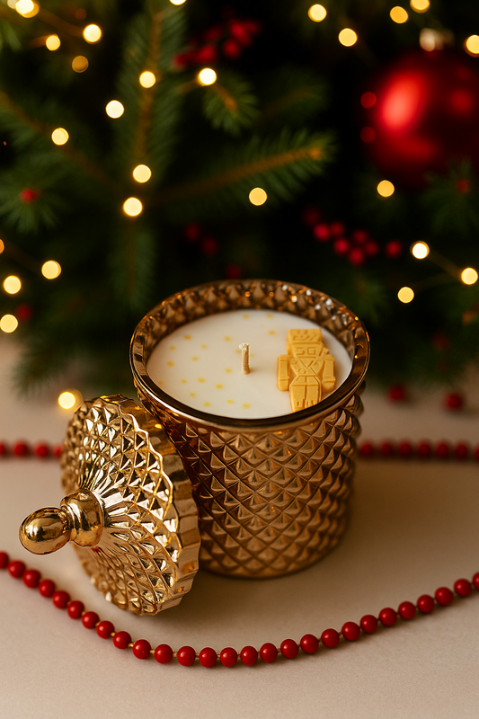 Nutcracker Rose Gold Decorative Candle