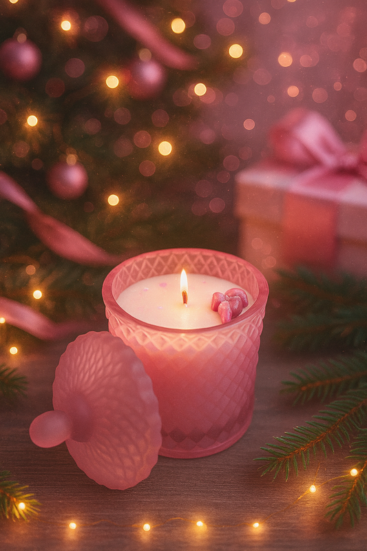 Sweet Ice Fairy Frosted Pink Decorative Candle