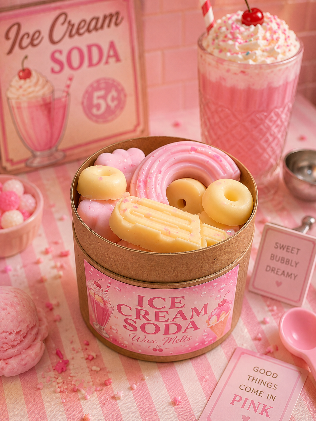 Ice Cream Soda Scoopable Wax Melts – One-Off Shape Mix