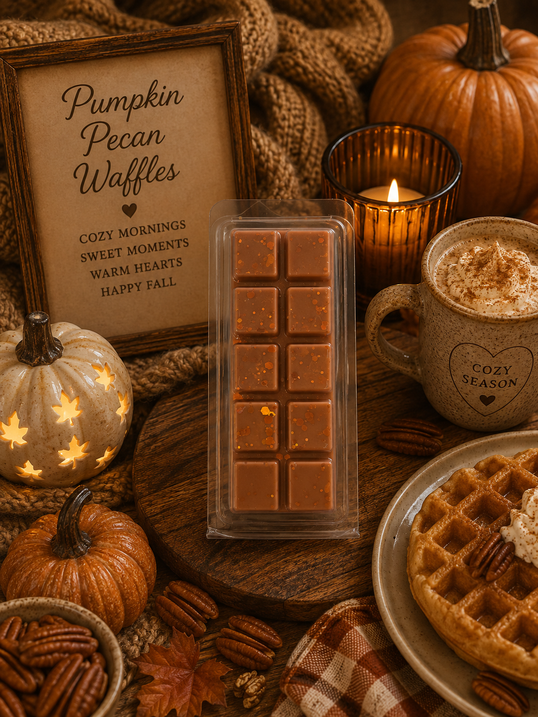 Pumpkin Pecan Waffles Wax Melt | Strong Scented Soy Wax Melts UK