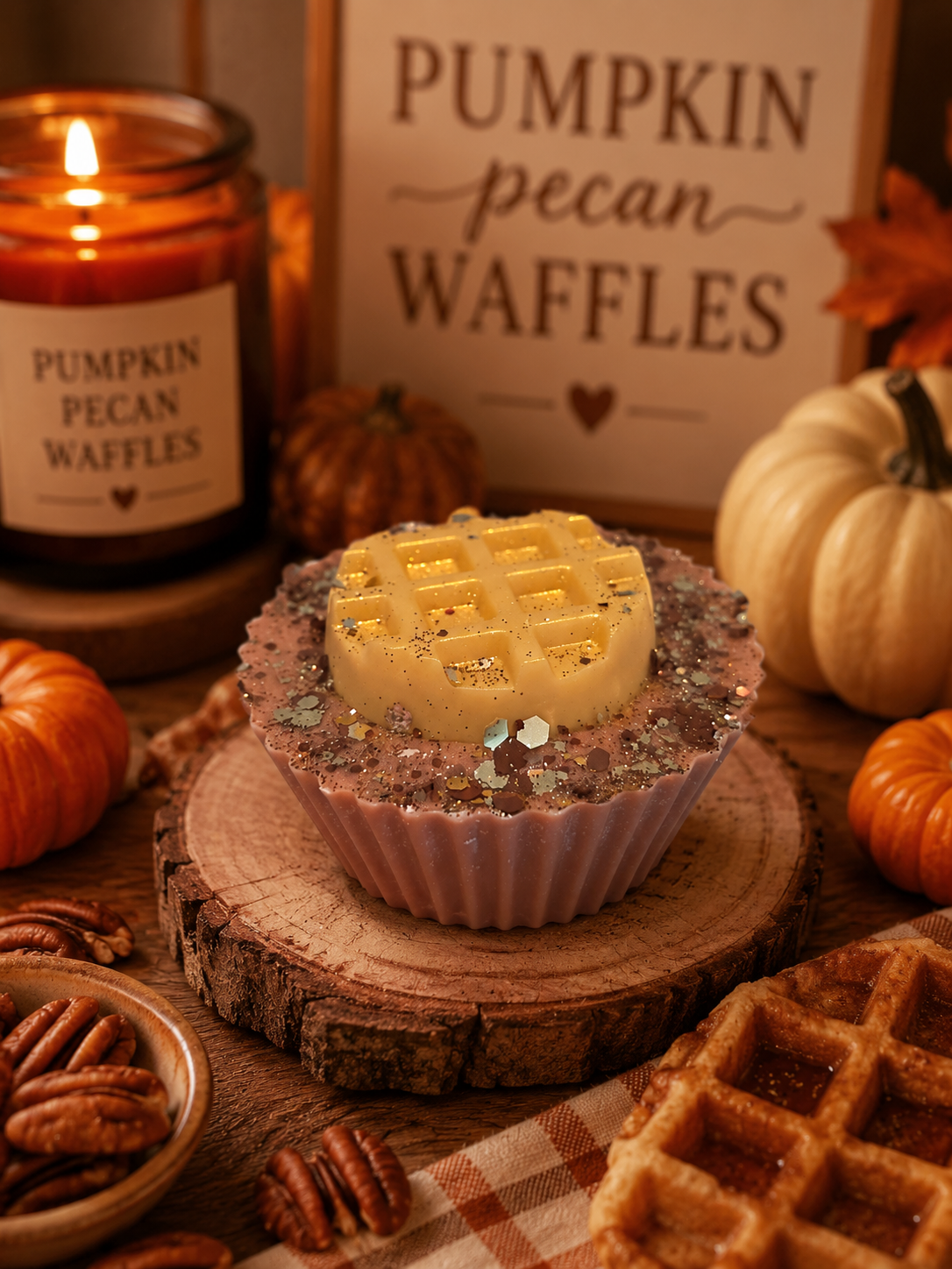 Pumpkin Pecan Waffles Wax Melt Shape | Strong Scented Soy Wax Melts UK