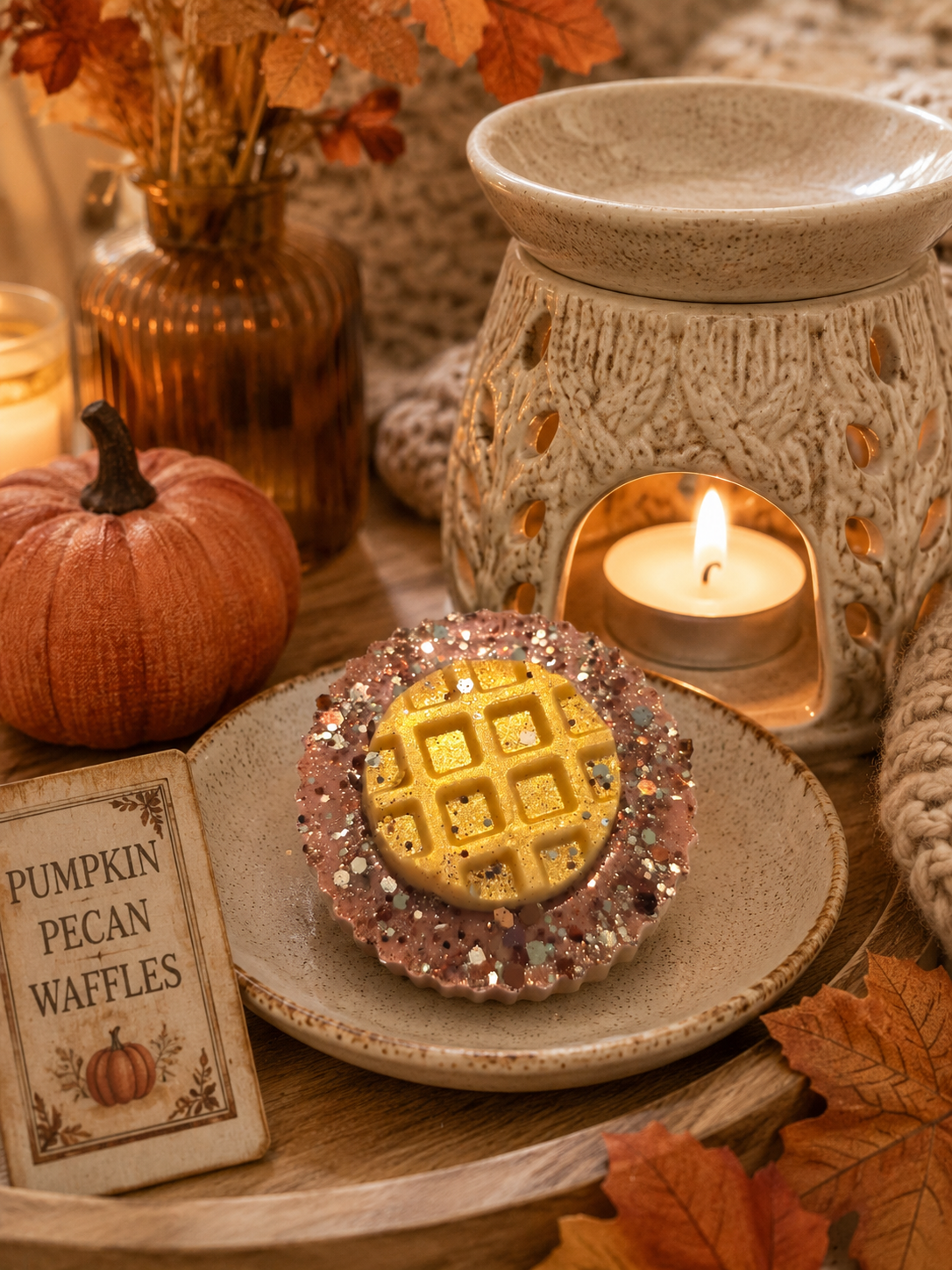 Pumpkin Pecan Waffles Wax Melt Shape | Strong Scented Soy Wax Melts UK