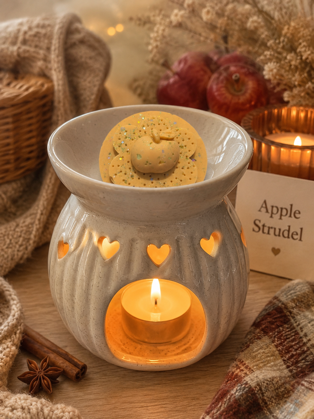 Apple Strudel Wax Melt Shape | Strong Scented Soy Wax Melts UK