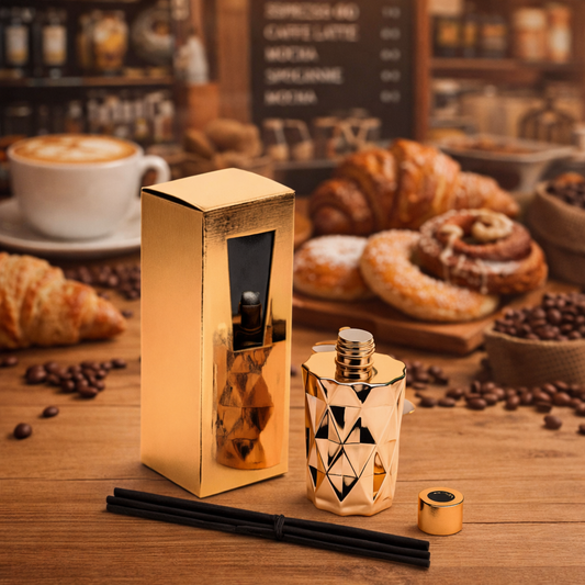 Caramel Vanilla Latte Rose Gold Diamond Reed Diffuser Gift Set