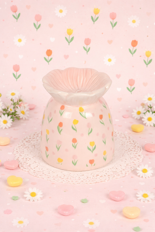 Tulip Print Oil Burner and Wax Warmer