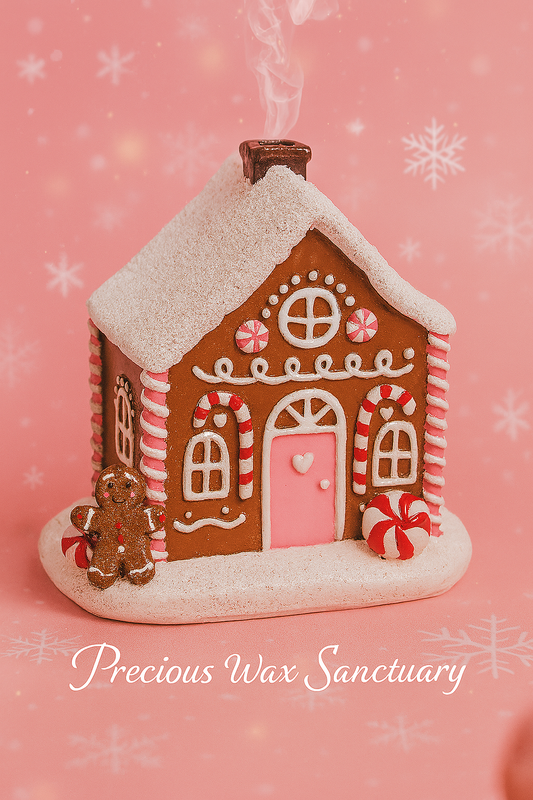 Pink Gingerbread House Incense Cone Burner