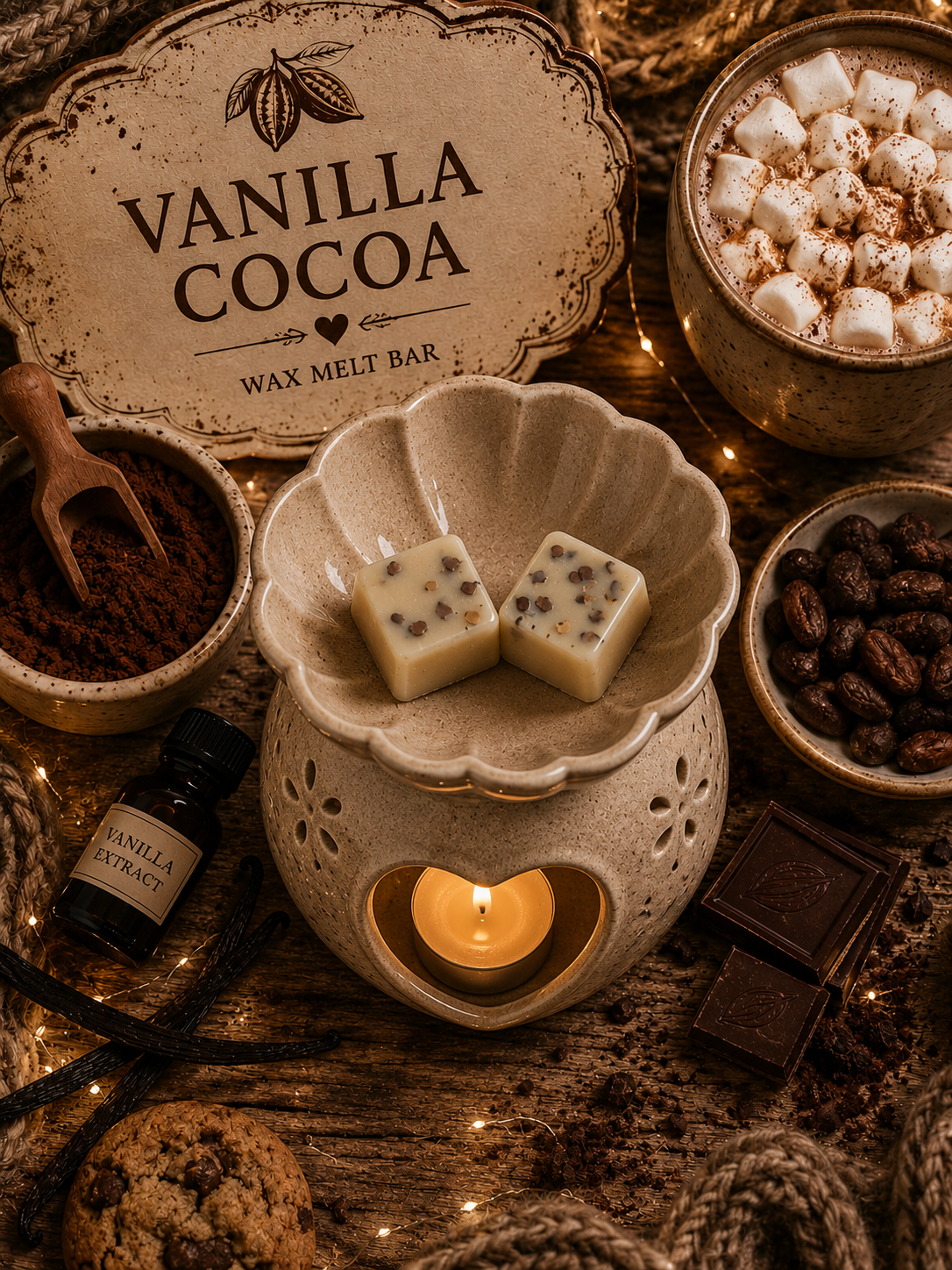 Vanilla Cocoa Wax Melt | Strong Scented Soy Wax Melts UK