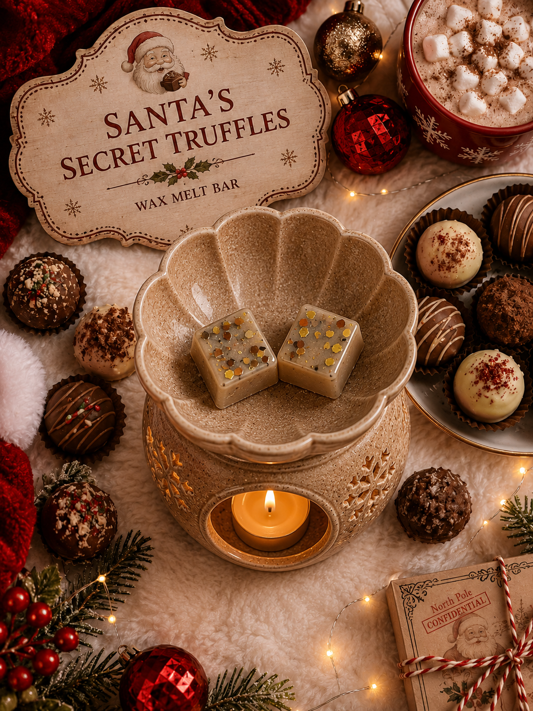 Santa's Secret Truffles Wax Melt | Strong Scented Soy Wax Melts UK