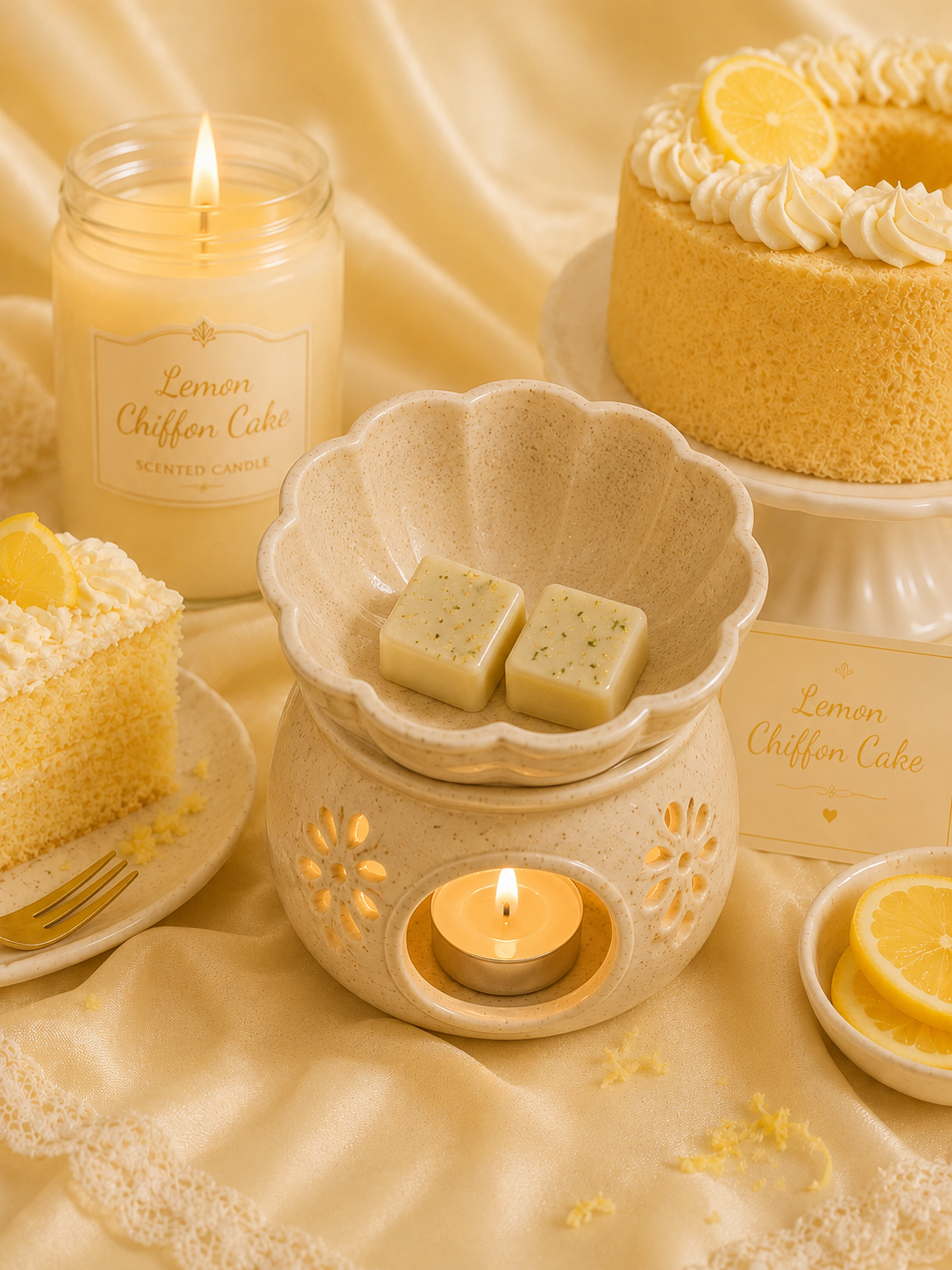 Lemon Chiffon Cake Wax Melt | Strong Scented Soy Wax Melts UK
