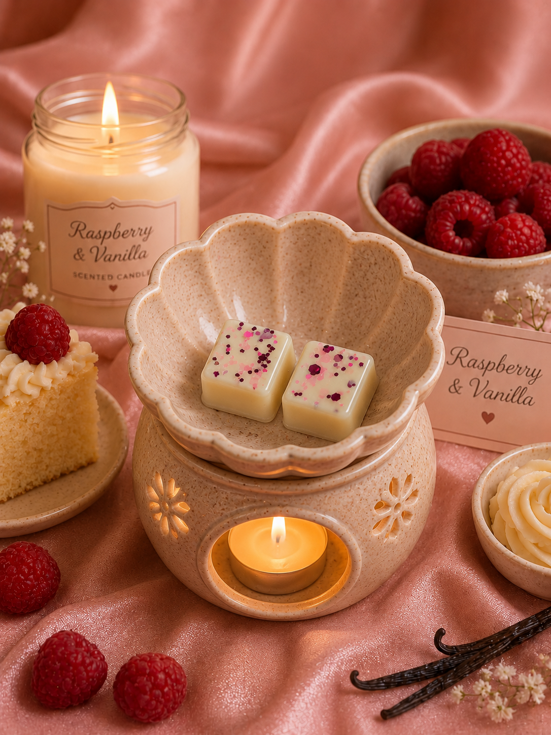 Raspberry and Vanilla Wax Melt | Strong Scented Soy Wax Melts UK