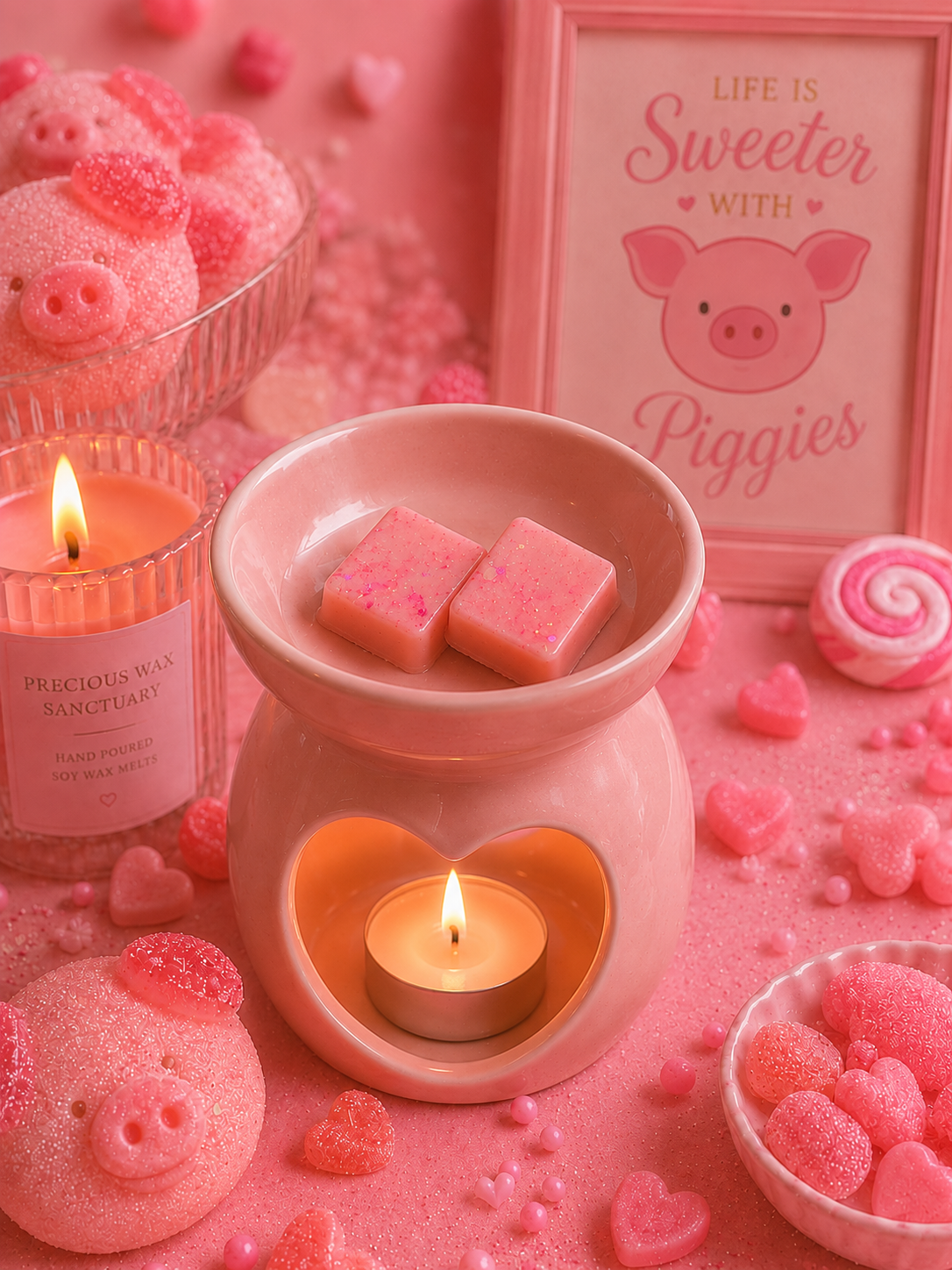 Pink Candy Piggies Wax Melt | Strong Scented Soy Wax Melts UK