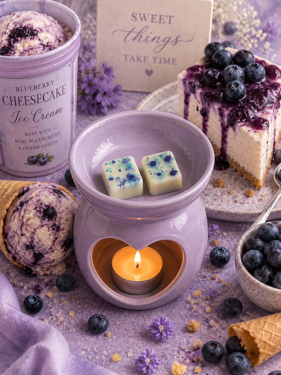 Blueberry Cheesecake Ice Cream Wax Melt | Strong Scented Soy Wax Melts UK