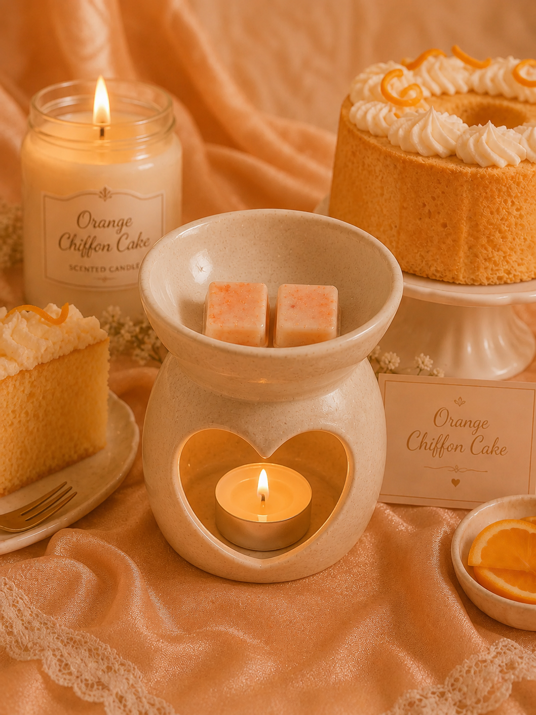 Orange Chiffon Cake Wax Melt | Strong Scented Soy Wax Melts UK