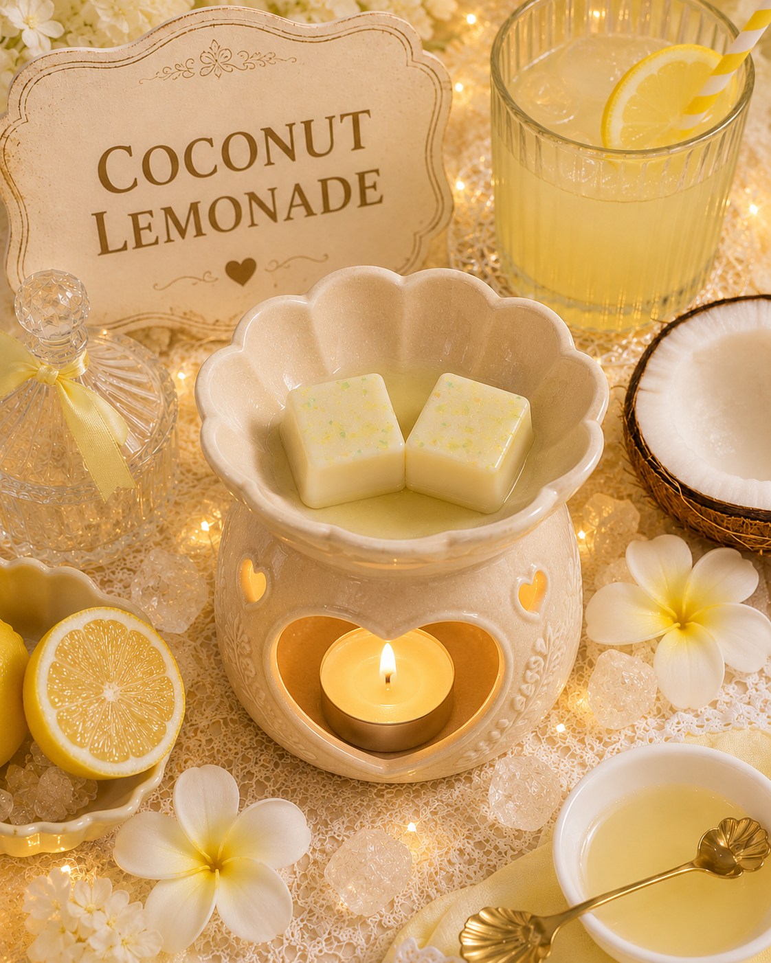 Coconut Lemonade Wax Melt | Strong Scented Soy Wax Melts UK