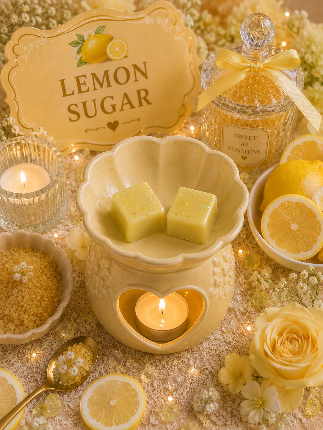 Lemon Sugar Wax Melt | Strong Scented Soy Wax Melts UK