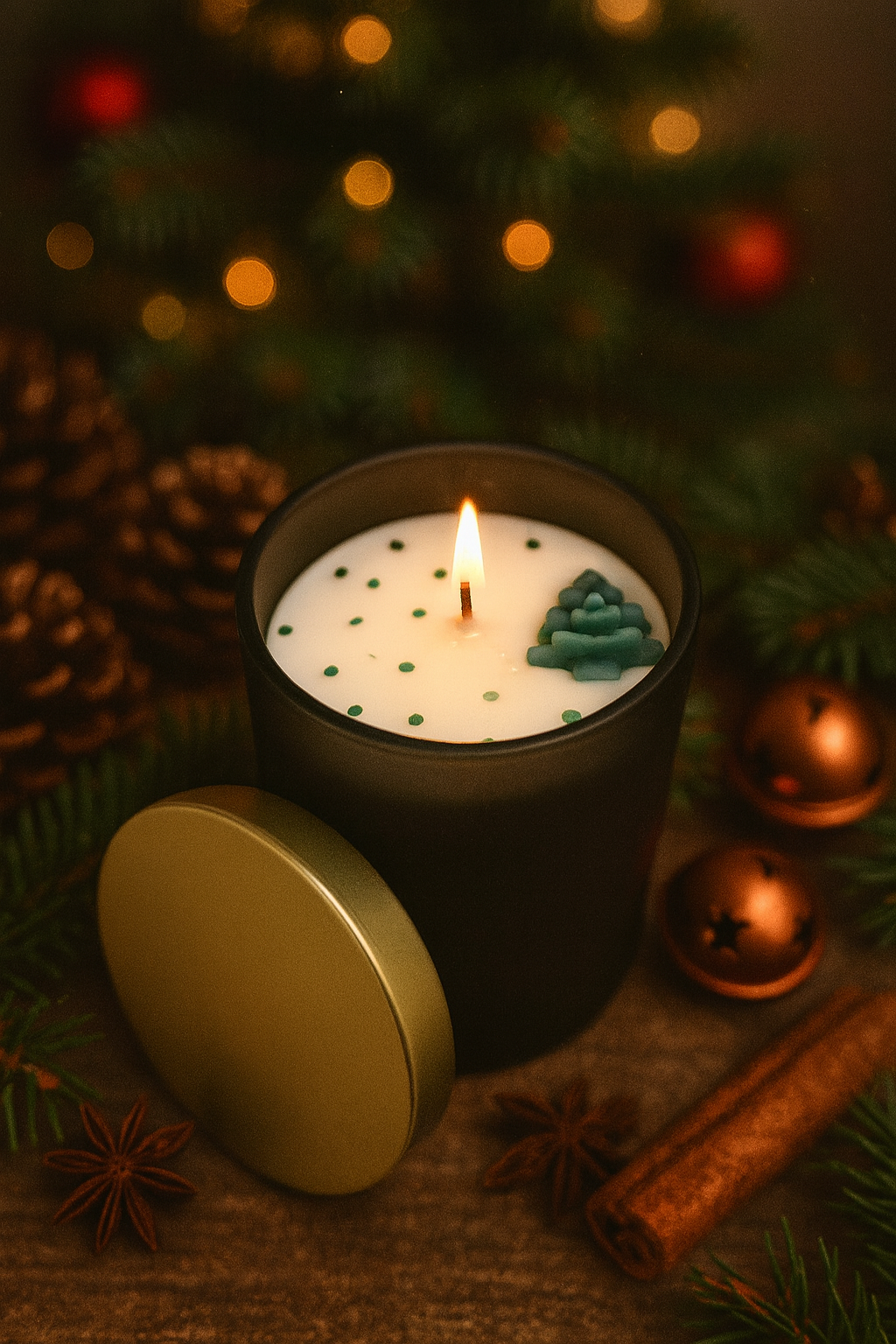 Snowy Mountain Retreat Decorative Candle With Lid