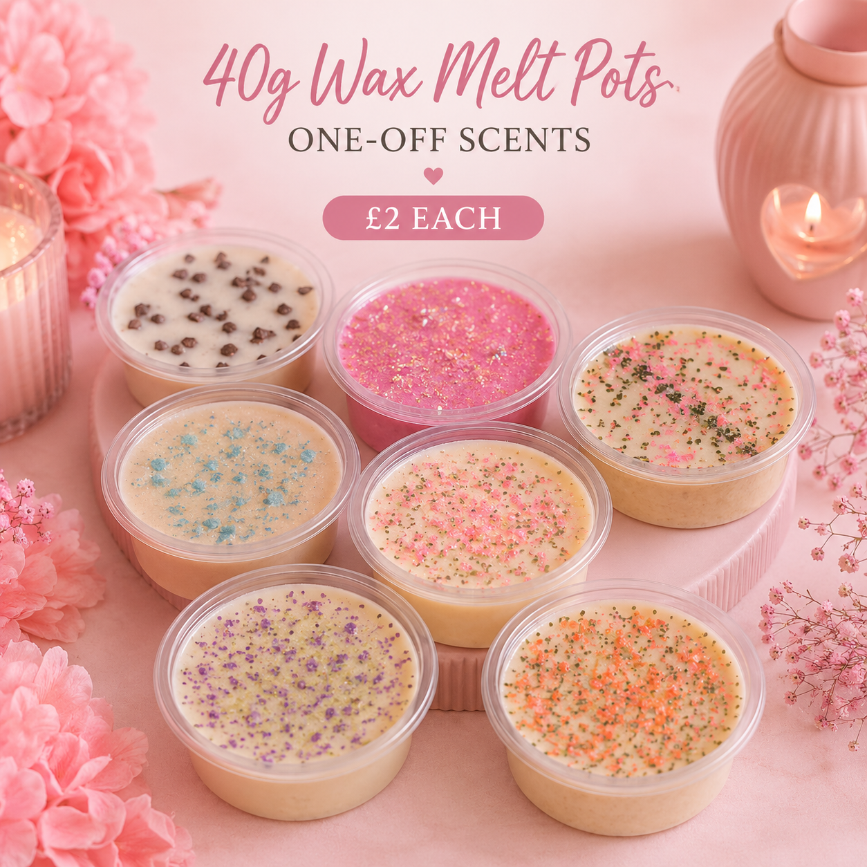40g Wax Melt Pots – One-Off Scents | £2