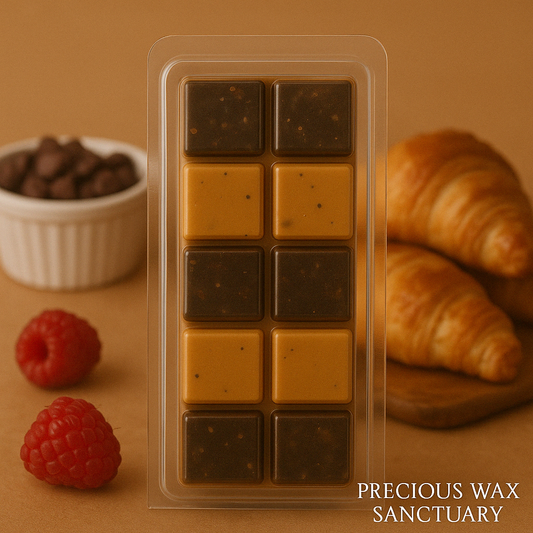 Bring the bakery home! 🥐🍫 Our 'Chocolate Croissant' wax melt. It's pure warm, buttery, and chocolatey bliss!
