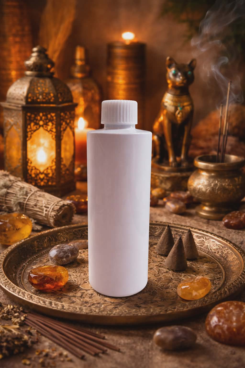 Egyptian amber scented reed diffuser refill with matching background