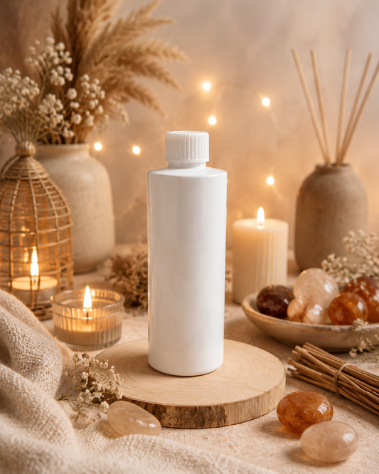 Cosy Egyptian amber reed diffuser refill in home.