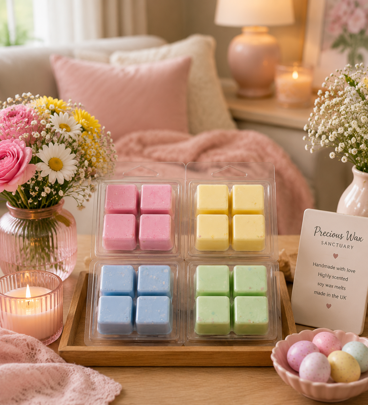 Floral escape pack of wax melts floral theme in home