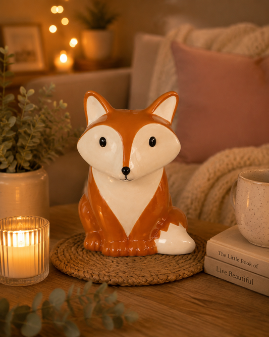 Fox shape oil and wax melt burner with cosy home decor