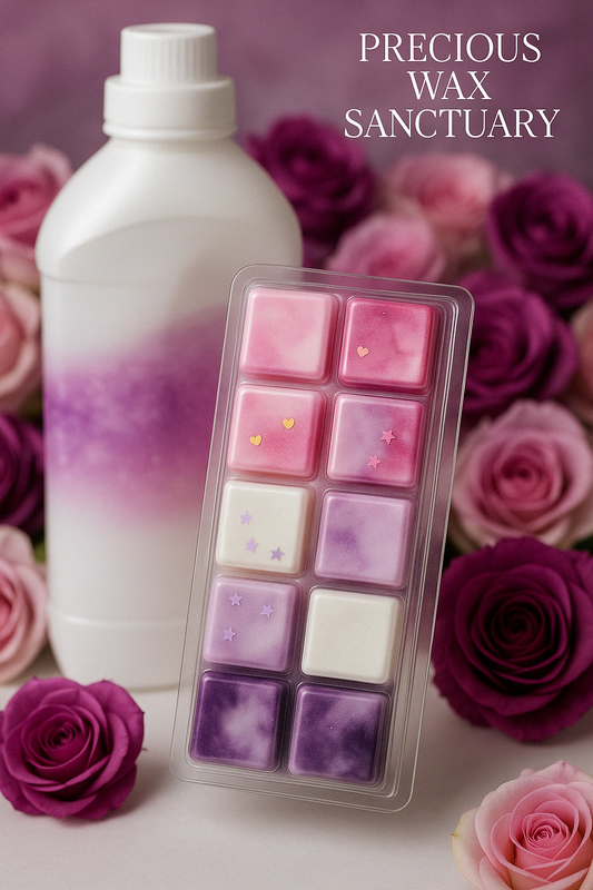 Frosted Rose Wonderland Wax Melts Lenor Dupe featuring a soft, floral fragrance with fresh rose notes and a hint of frosty, clean scent, reminiscent of luxurious laundry freshness.