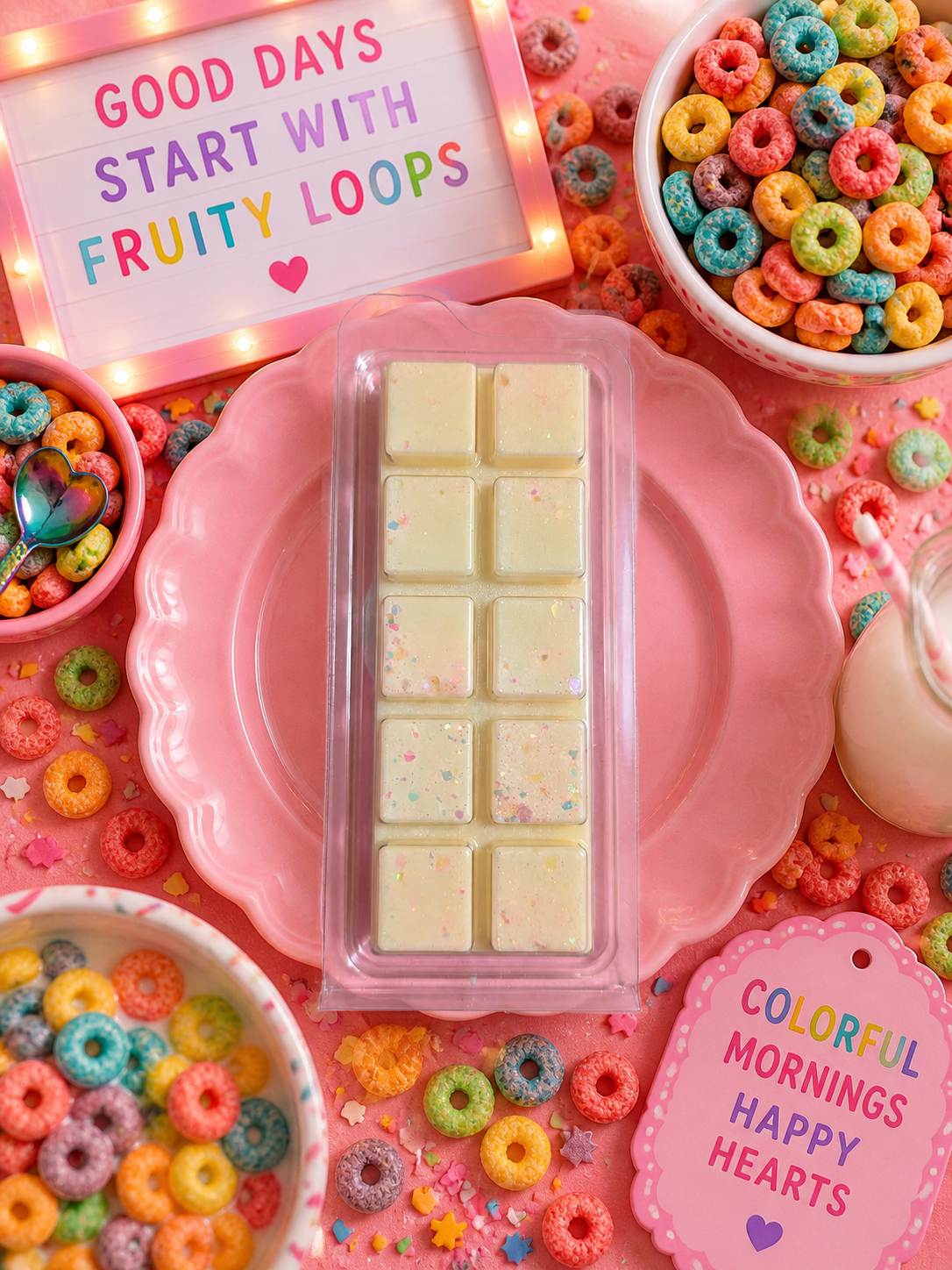 Fruity loops wax melt with fruity loops colourful background theme.