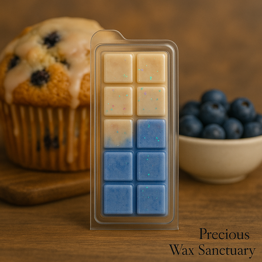 Fill your home with the comforting scent of freshly baked goodness! 🫐🧁 Our 'Glazed Blueberry Muffin' wax melt is here.