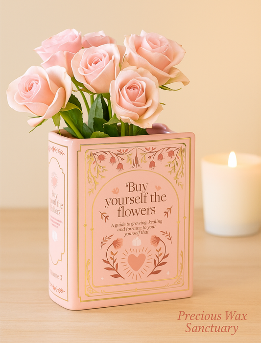 Pink Book Shaped Vase
