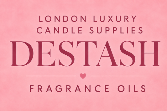 Pink background with 'Destash Fragrance Oils' text on a pink background