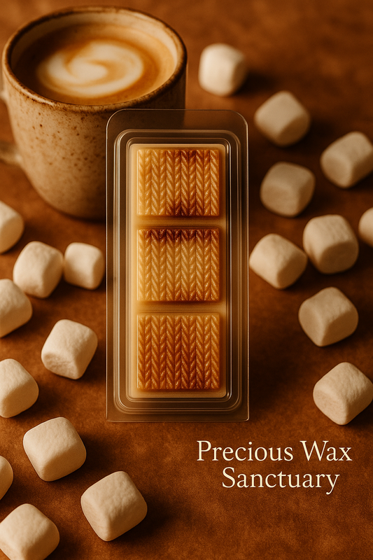 Sip on sweet, cozy vibes! ☕🍮 Our 'Marshmallow and Toffee Latte' wax melt. It's pure warm, sweet, and comforting bliss! 