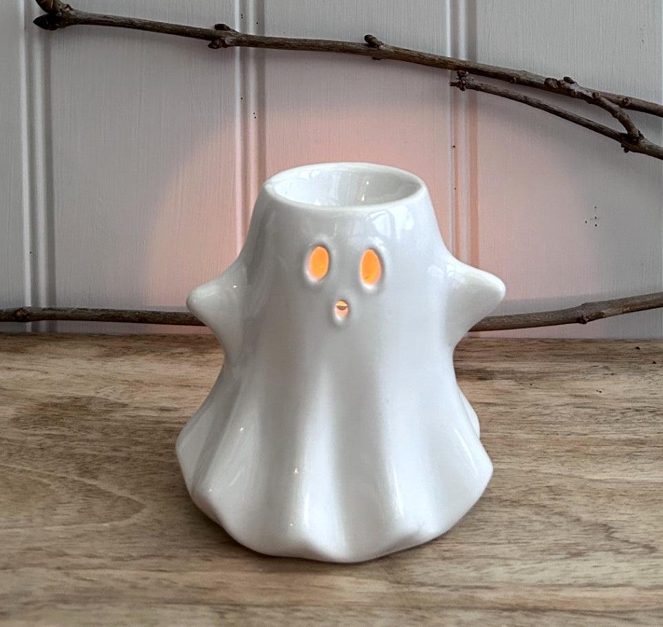 White Ceramic Ghost Wax Burner 11cm - Precious Wax Sanctuary