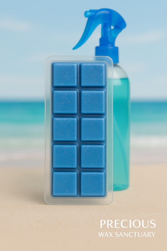 Bring the scent of a clean Spanish villa by the sea home! 🌊🧼 Our 'Ocean Breeze Laundry' wax melt, inspired by Spanish cleaning scents.