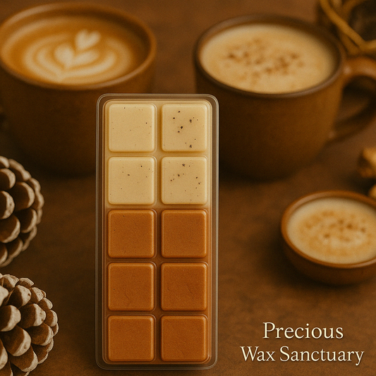 Sip on the scent of cozy! ☕🧡 Our 'Spiced Pecan Latte' wax melt. It's pure warm, nutty, and comforting bliss! 