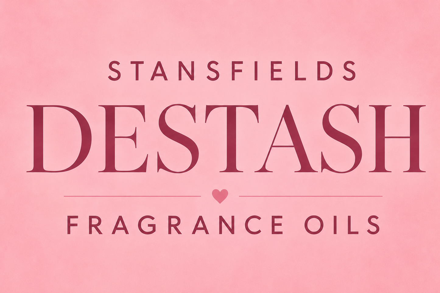 Pink photo with text Stansfields Destash Fragrance oils