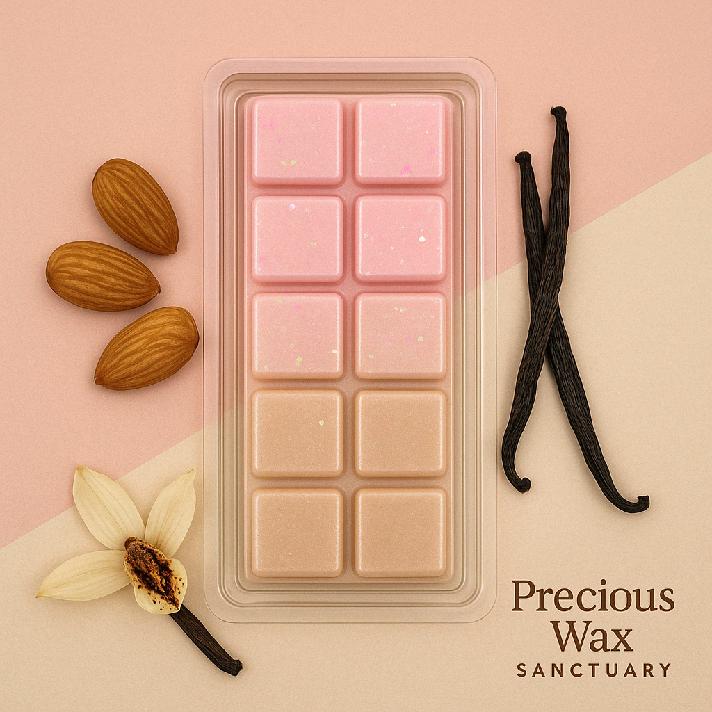 Create a warm, inviting, and delightfully comforting atmosphere. Our 'Sugared Almonds' wax melt is perfect for a touch of indulgence and a happy, cozy vibe. 
