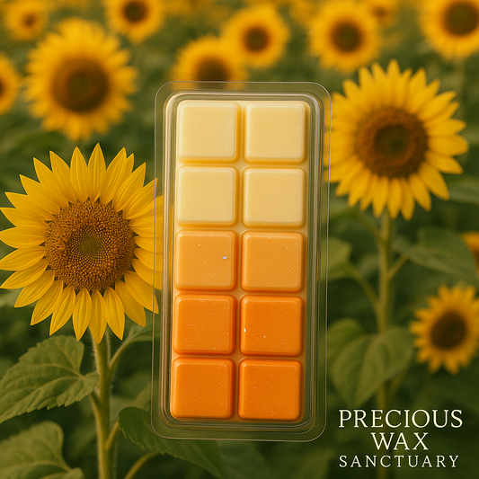 Sweet Sunflowers Scentsy Dupe wax melts showcasing a fresh, floral fragrance with bright sunflower notes complemented by sweet, subtle undertones, creating a cheerful and uplifting aroma.