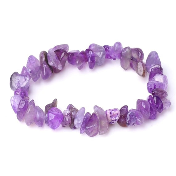 Purple Coloured Stone Chip Bracelet Amethyst