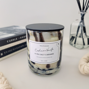 Cashmere Vanilla and Sea Salt Caramel Dalmatian Candle