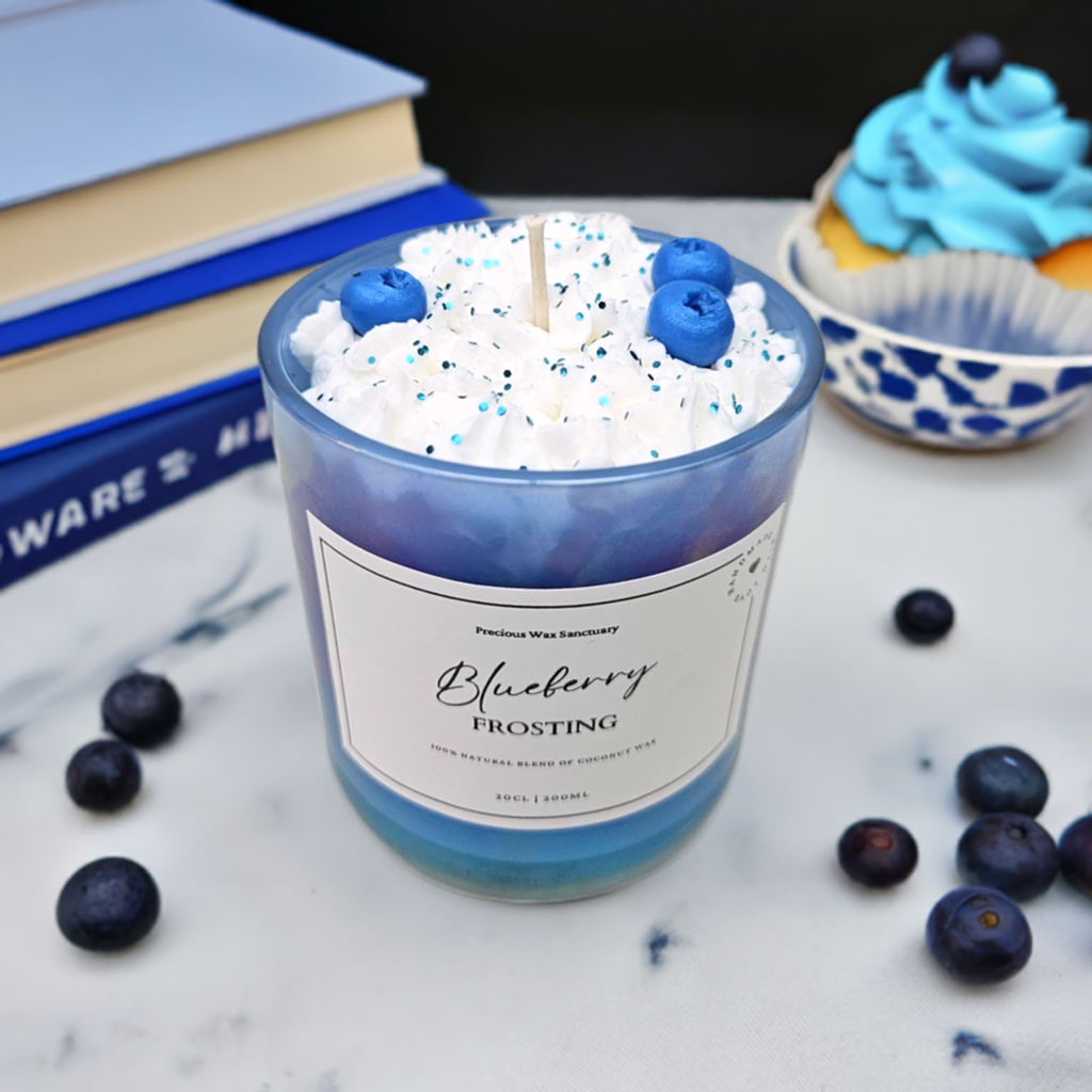 Blueberry Frosting Decorative Candle